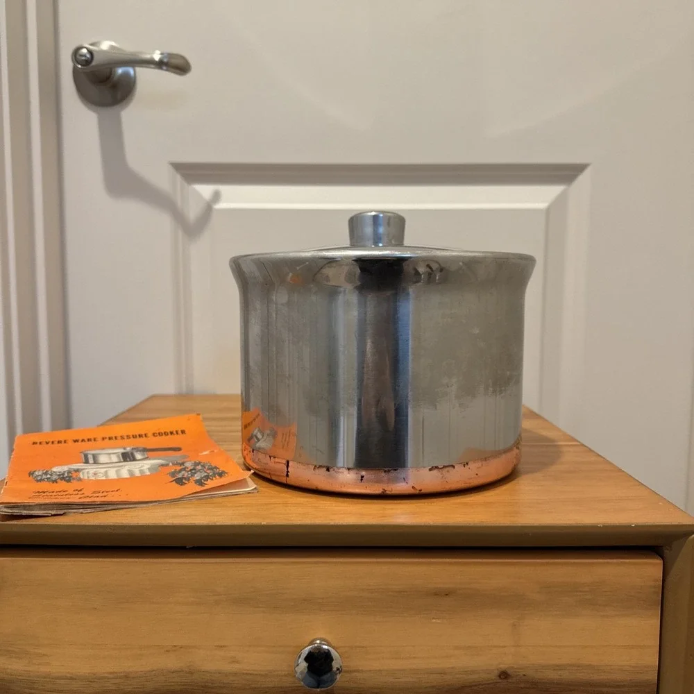Revereware Vintage 1946 Pressure Cooker With All Parts Instructions DOUBLE RING